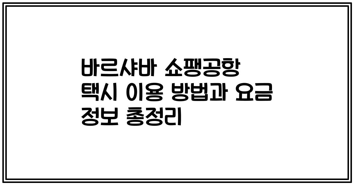 바르샤바 쇼팽공항 택시 이용 방법과 요금 정보 총정리