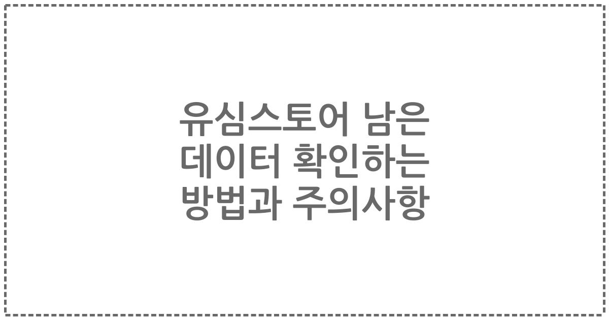 유심스토어 남은 데이터 확인하는 방법과 주의사항